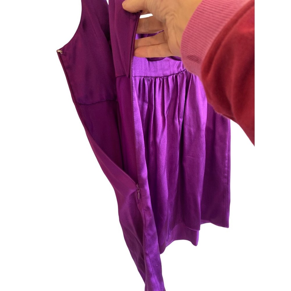 Rebecca Taylor Silk Purple Flower Rose Accent Sleeveless Blouse Top 4 Small ** - Picture 8 of 15
